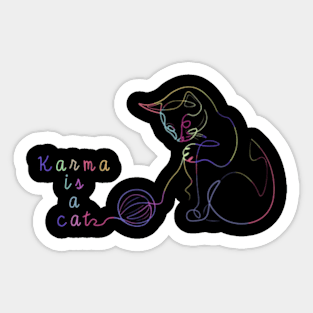 Karma is a cat :: Line art Sticker